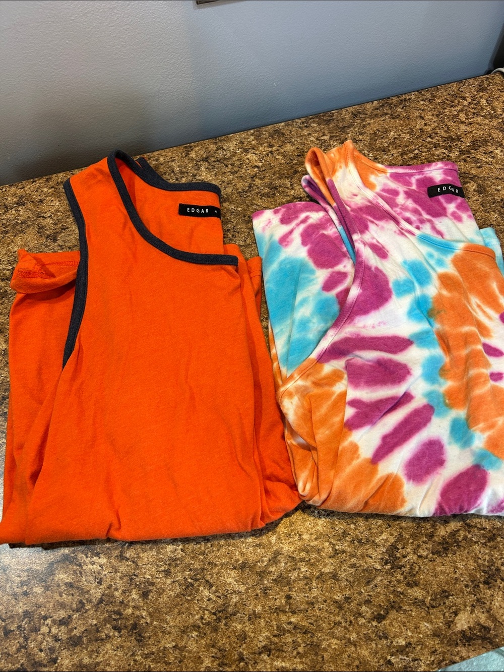 EDGAR + ASH Men’s XL Tank Top Lot – Tie Dye & Orange